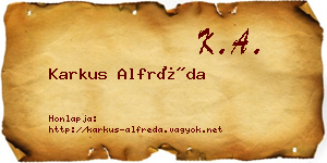 Karkus Alfréda névjegykártya